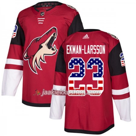Miehille NHL Arizona Coyotes Pelipaita Oliver Ekman-Larsson 23 Adidas 2017-2018 Punainen USA Flag Fashion Authentic